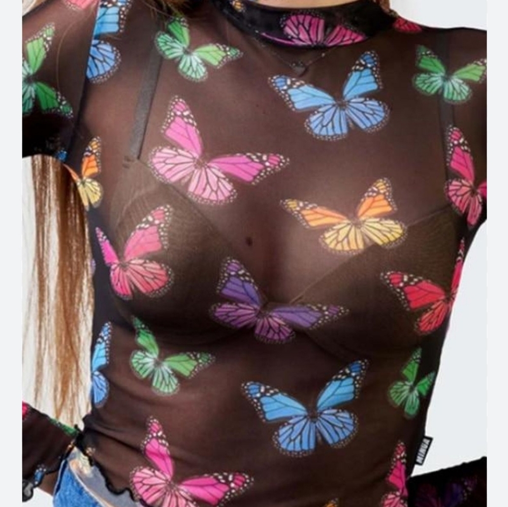 Butterfly Sheer Top NWT